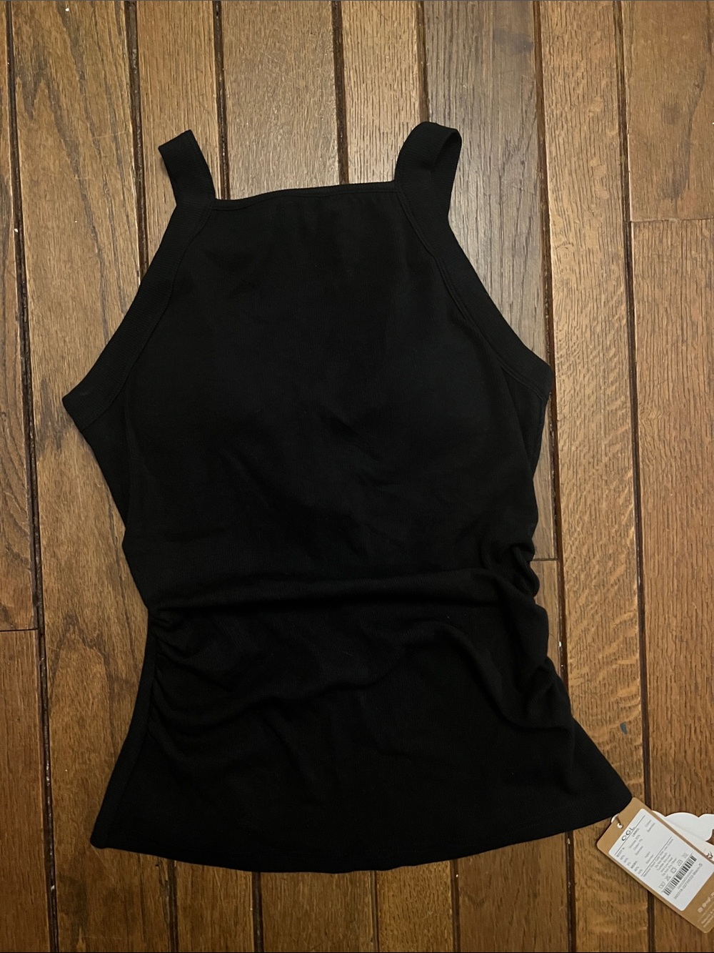 OGL Black High Neck Brami Tank Ribbed Built In Bra Size Small NWT
